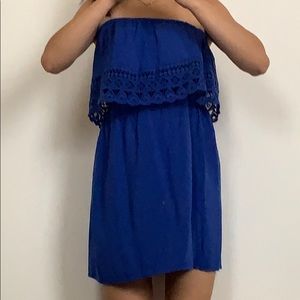 Royal blue strapless dress